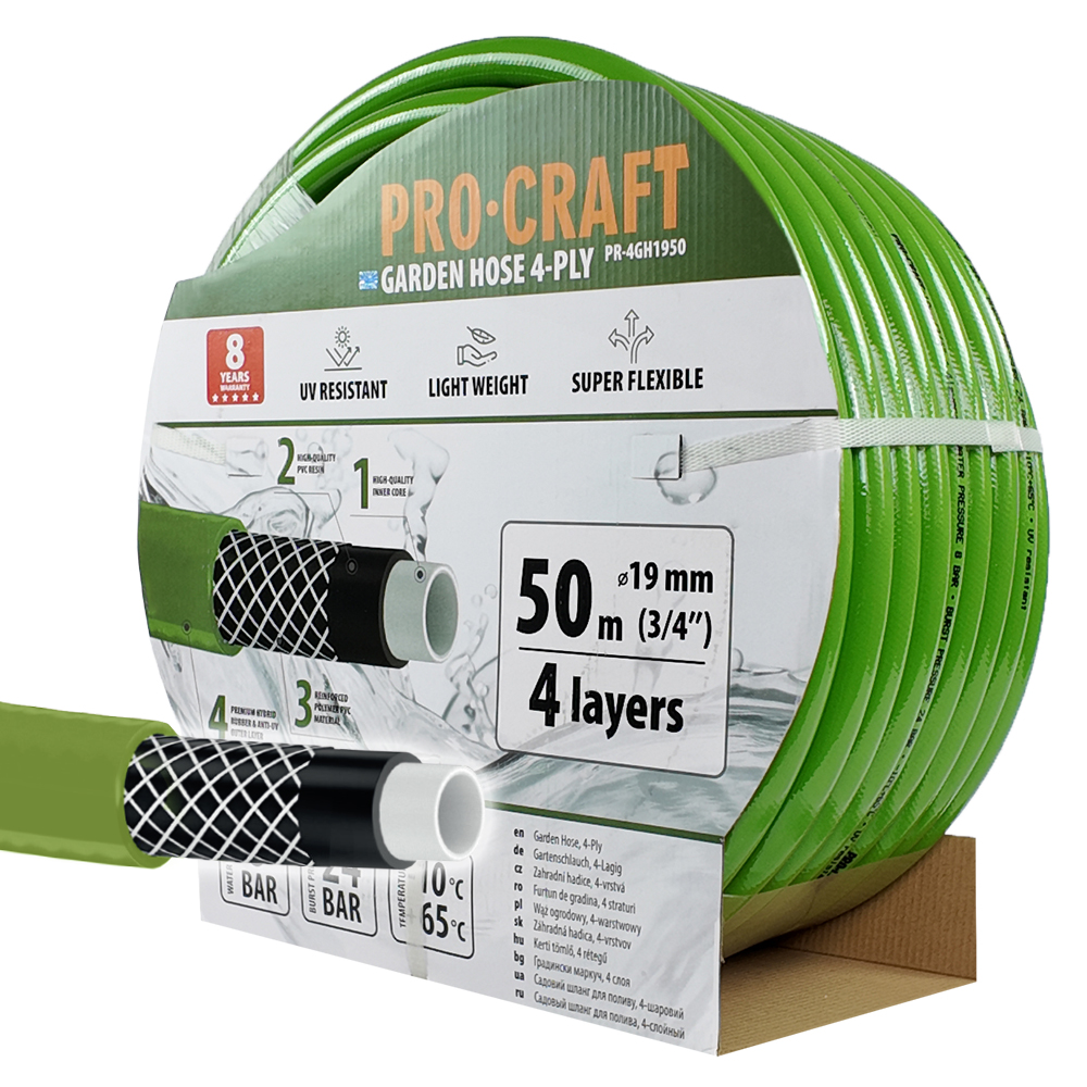 PROCRAFT Záhradná hadica PR-4GH1950 4 vrstvy, 3/4" 50 m
