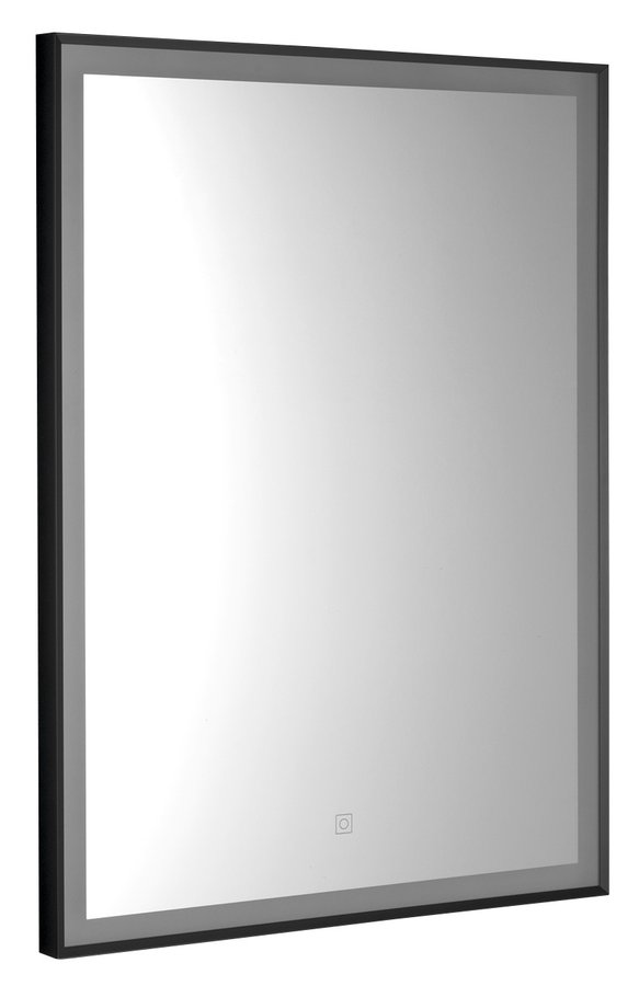 zrkadlo CORNA CN060 60x80 čierny rám, osv. LED, dotykový senzor, stmievateľné