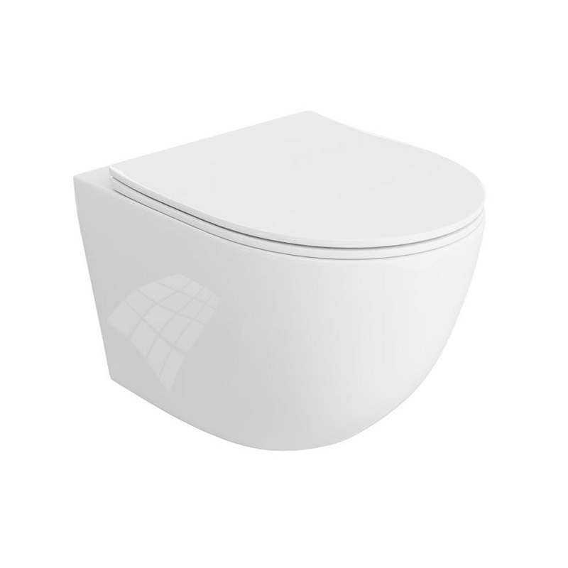 WC misa závesná SINTO20 GRANDE Rimless 36,5 x 55 cm + sedátko WC so SoftClose biela